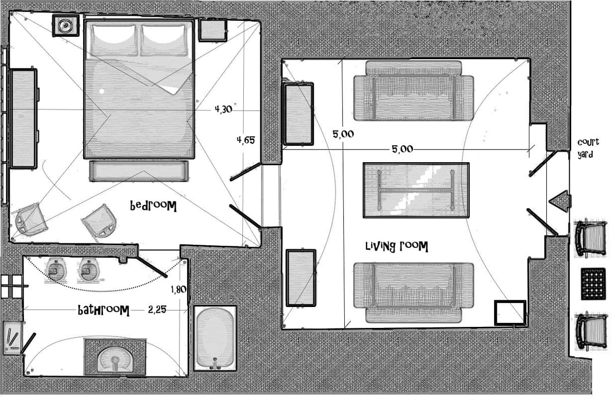 Suite Fante, planimetria