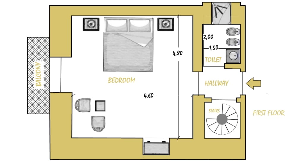 Junior Suite Sidero, planimetria