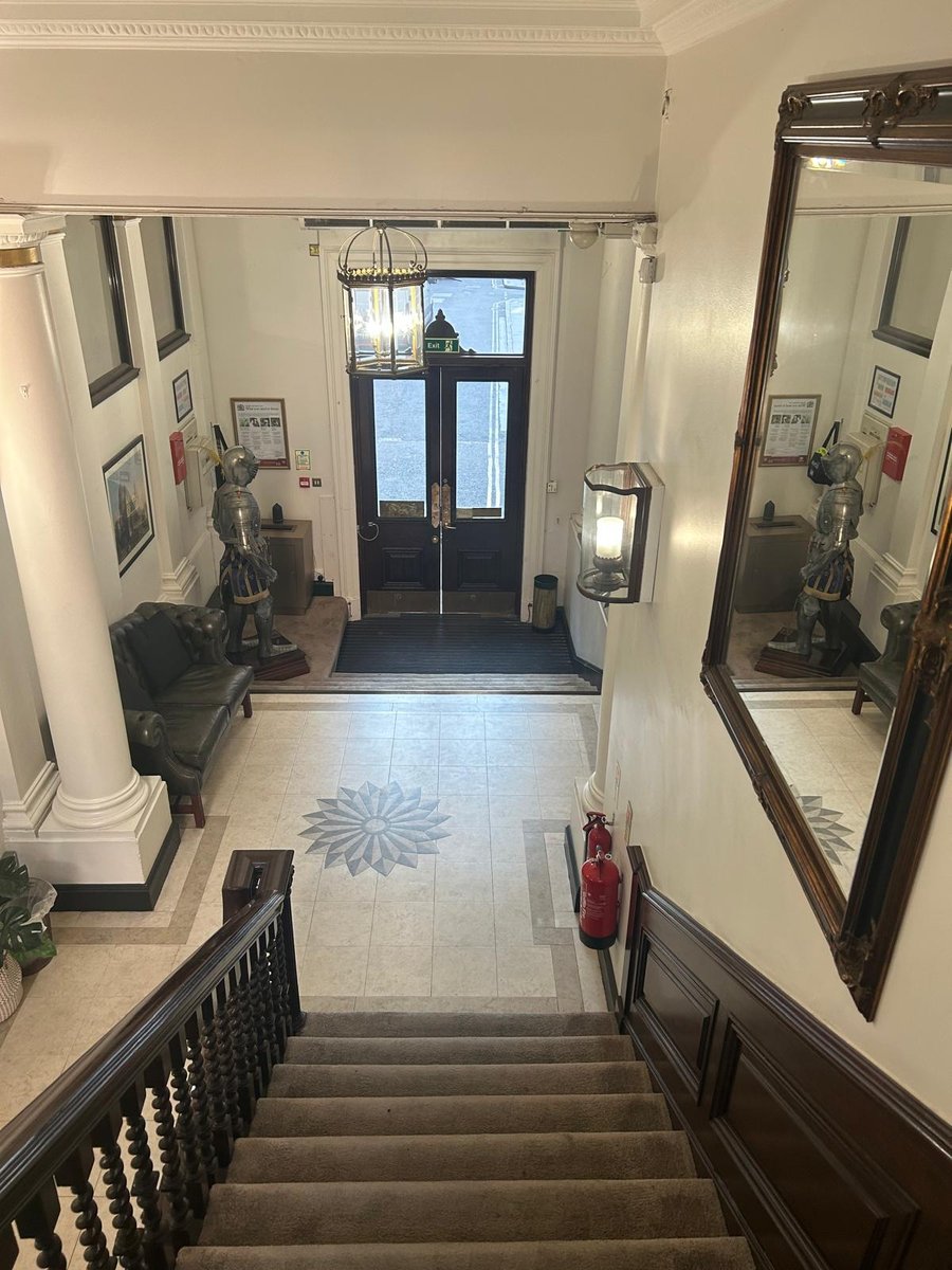 The entrance hall from the staircase