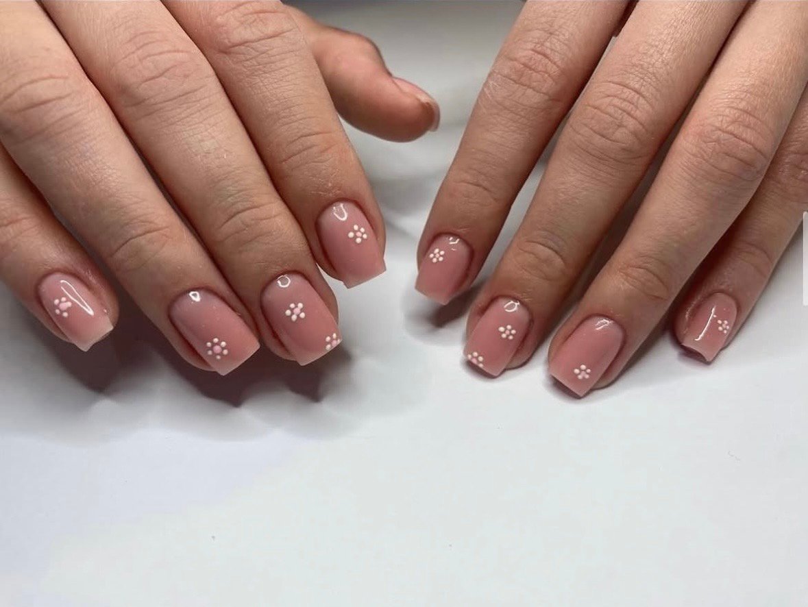 Baby pink nails