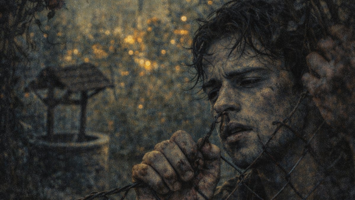 Ilustrace Pavla v zahradě z knihy New Jeff Buckley Was Born