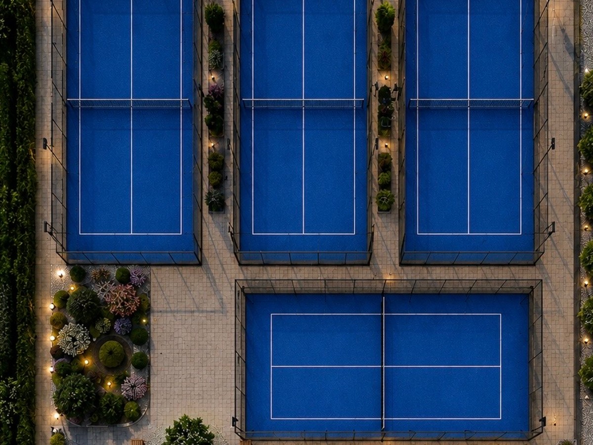 Areál Padel Club Babice s terasou a kurty