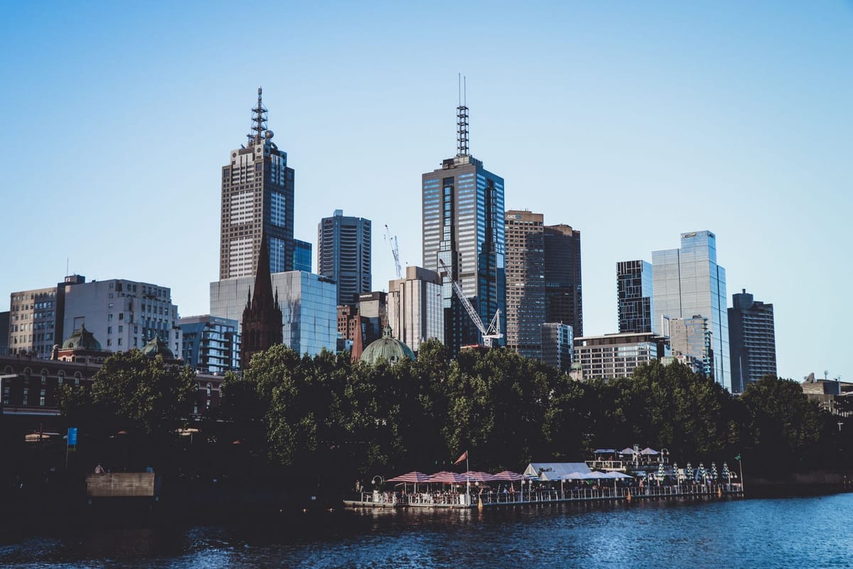 The Melbourne skyline seen across the Yarra River