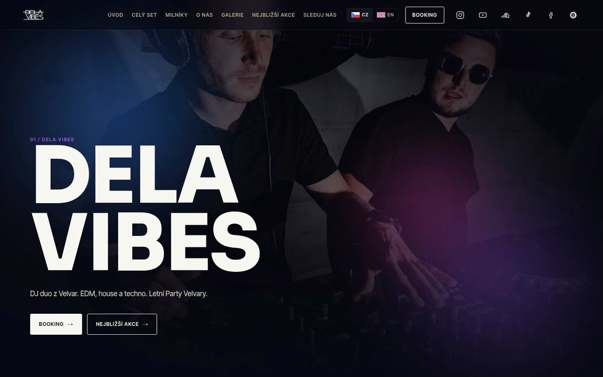 Náhled webu Dela Vibes