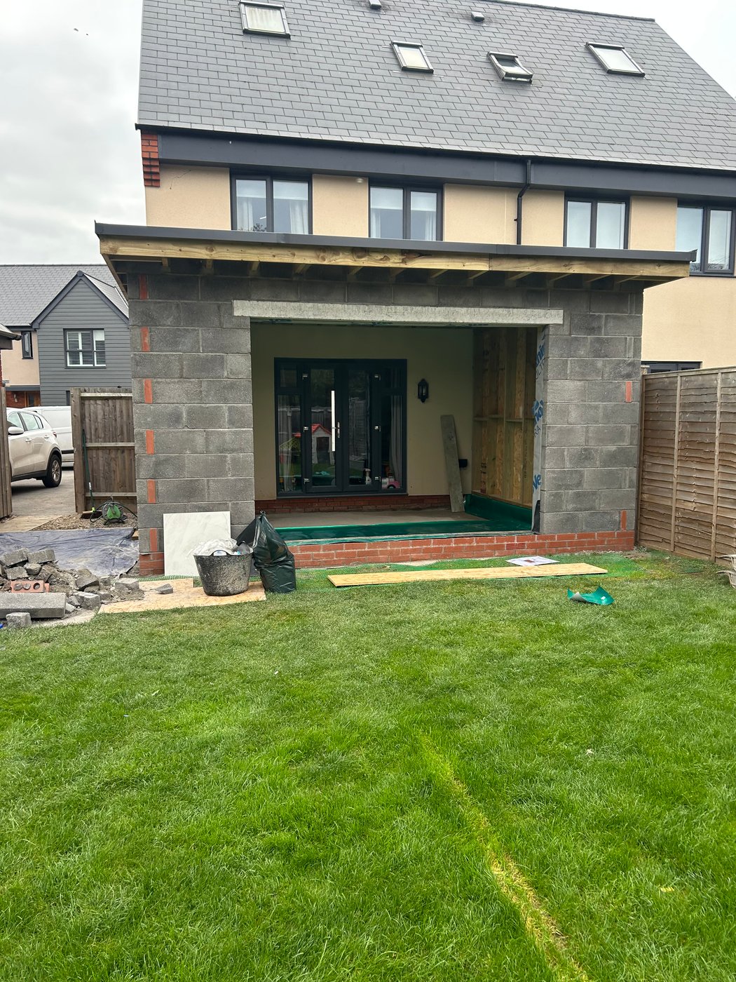 RSJ steelwork installation in a wall removal