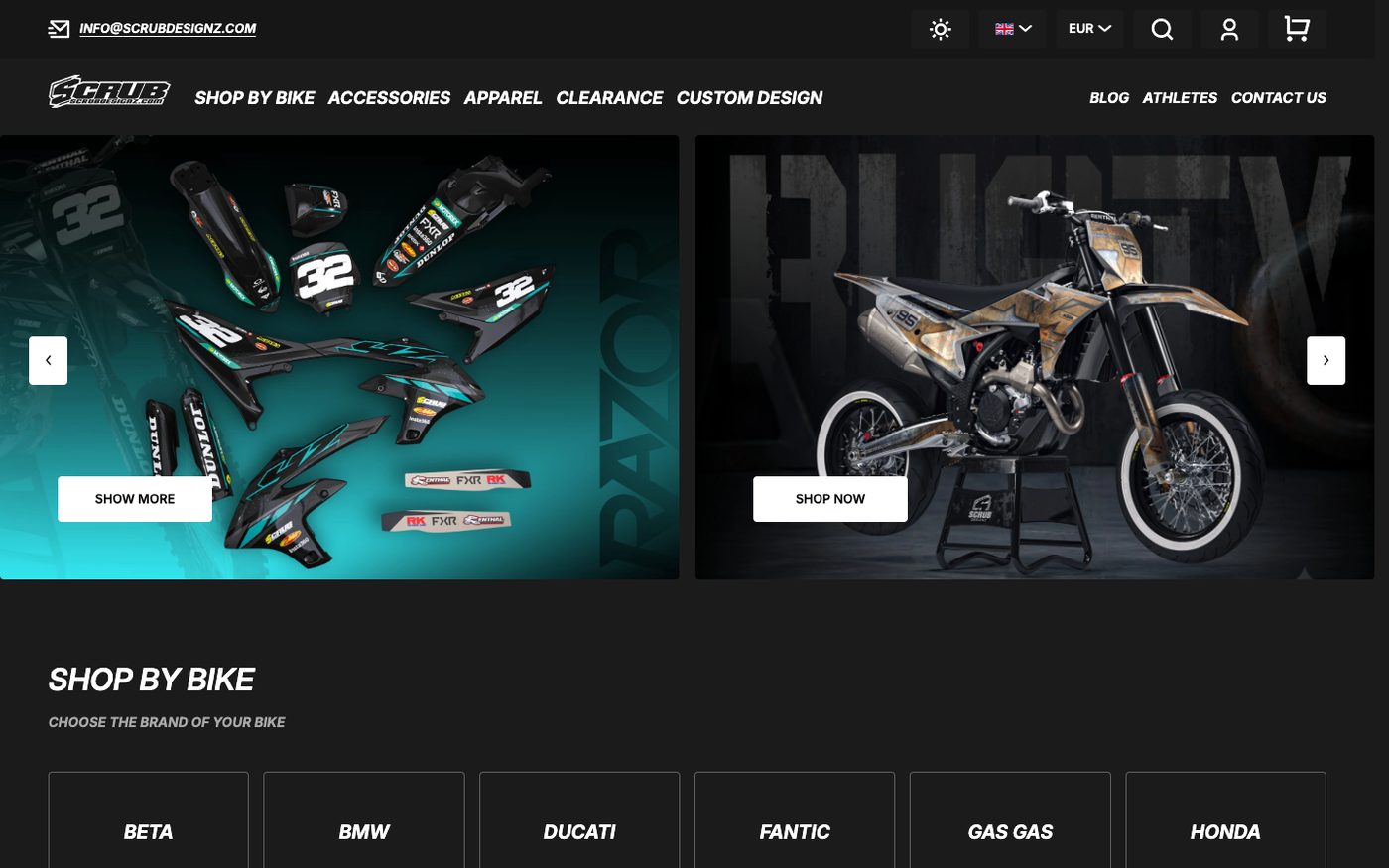 E-shop ScrubDesignz na počítači