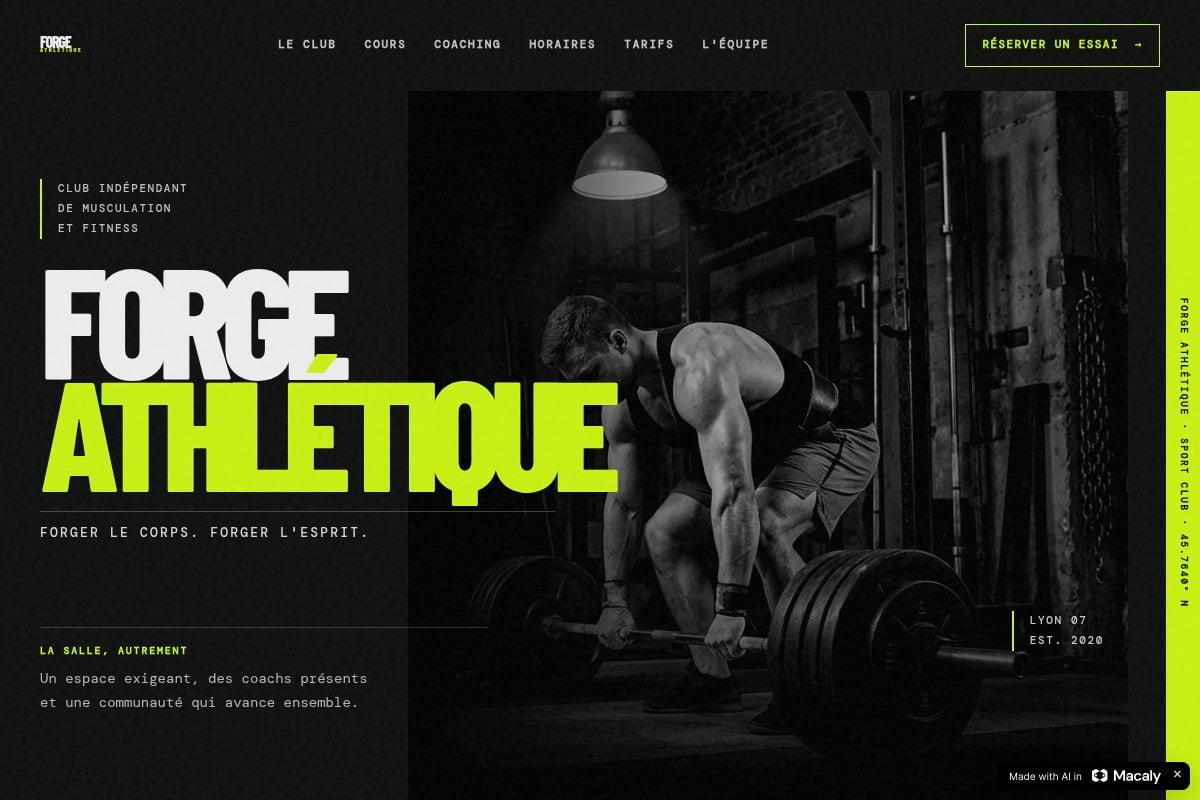 Aperçu du site Forge Athlétique