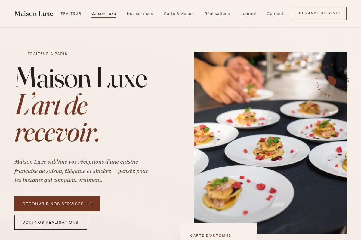 Aperçu du site Maison Luxe