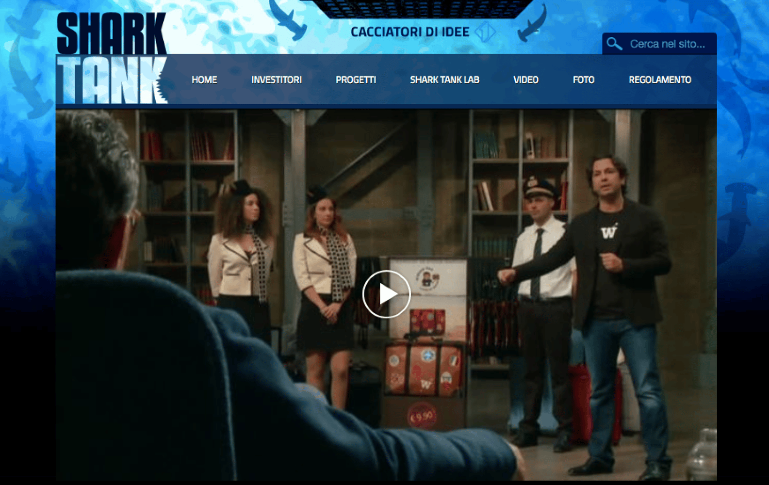 Merih Marzari pitching WISSHH bags on Shark Tank Italy