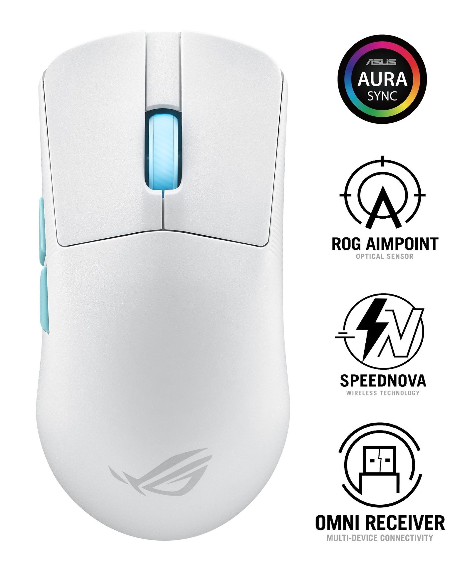 ASUS ROG Harpe Ace Aim Lab Edition – Bílá (Moonlight White)