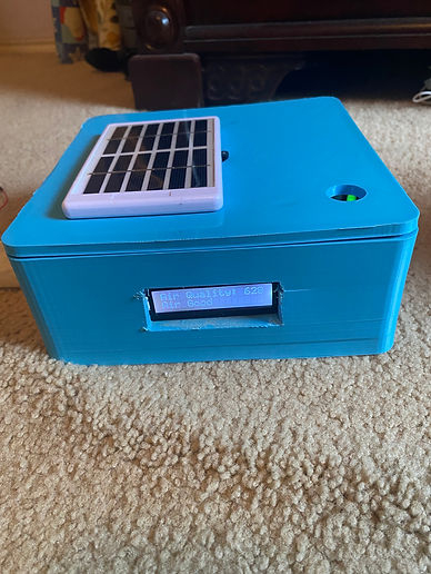 Completed solar-powered air quality tester in real life