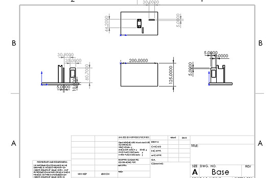 2D CAD drawing of the ball balancing base