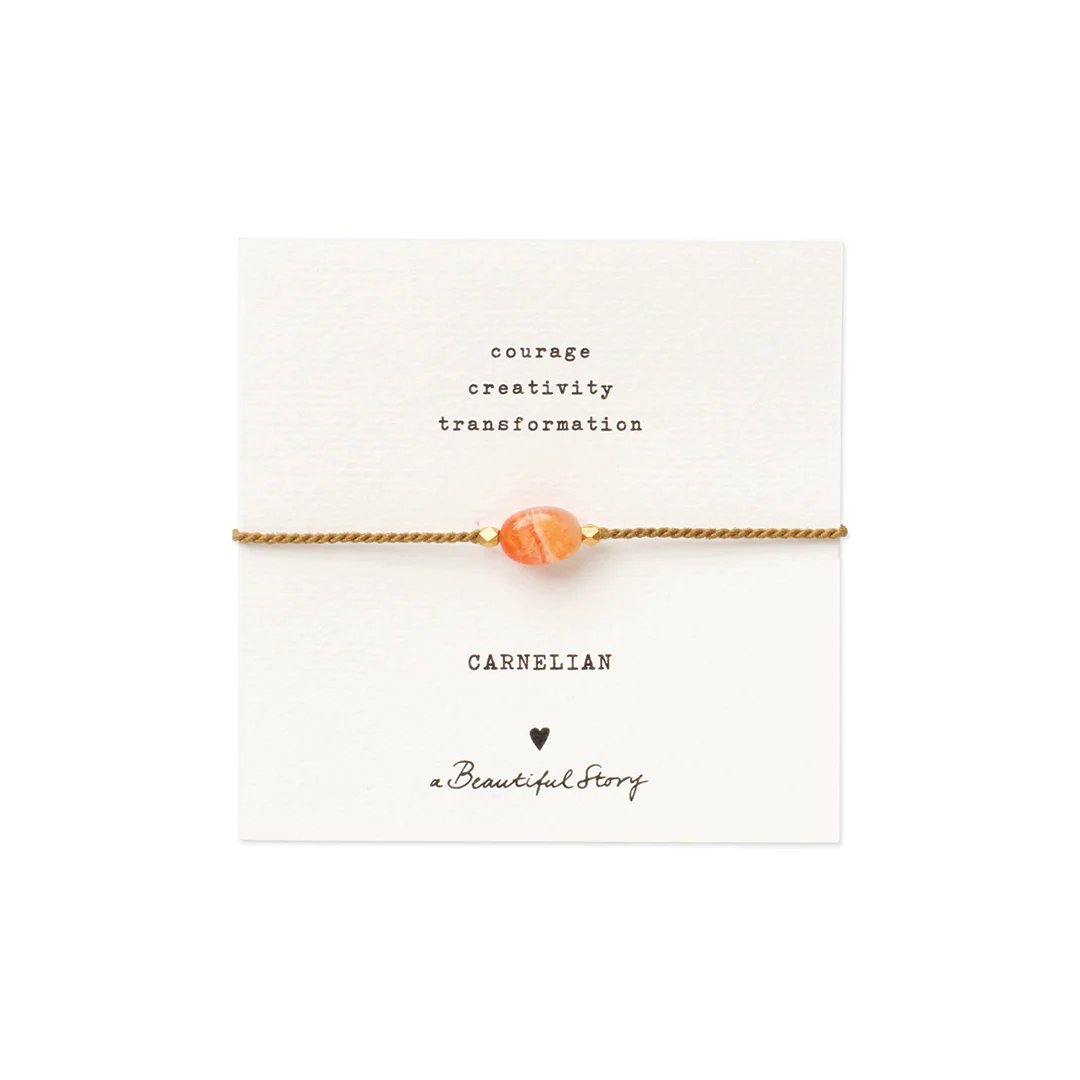 Edelsteenkaart Carneool Goudkleurige Armband – Goudkleurig
