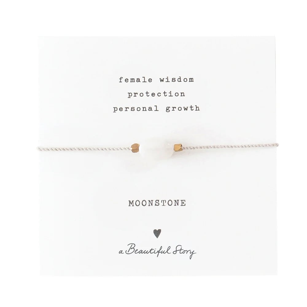 Edelsteenkaart Maansteen Goudkleurige Armband – Goudkleurig