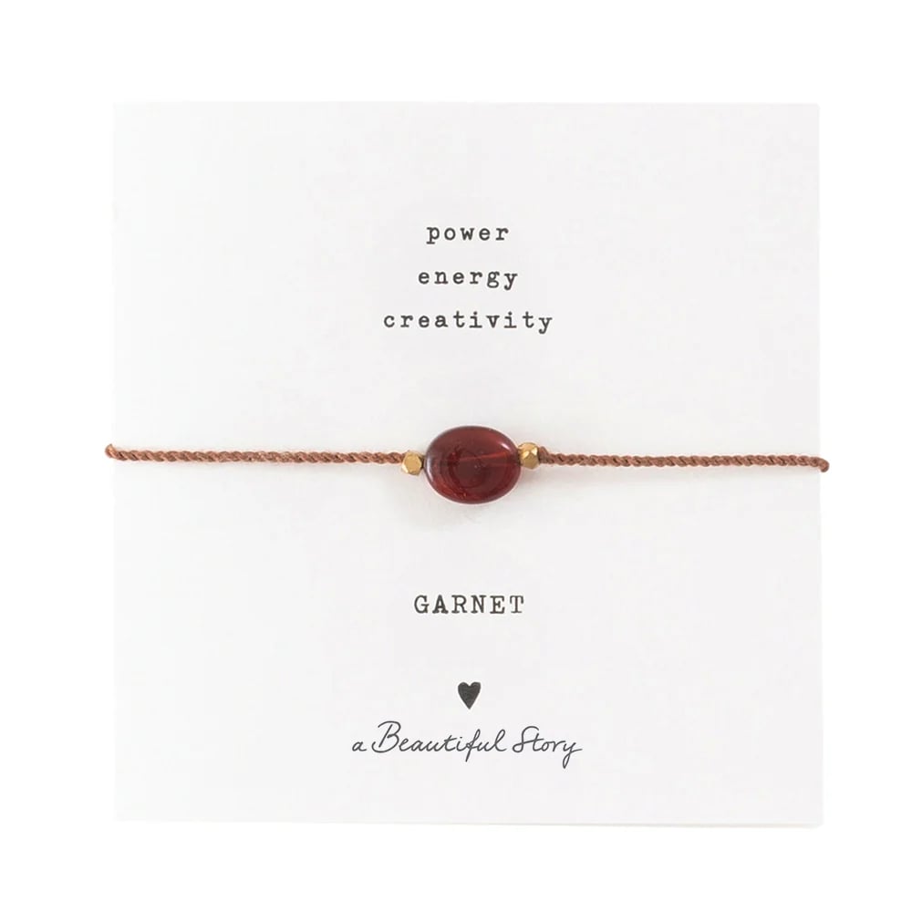 Edelsteenkaart Granaat Goudkleurige Armband – Goudkleurig