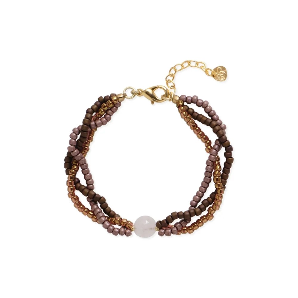 Growing Rozenkwarts Armband – Goudkleurig