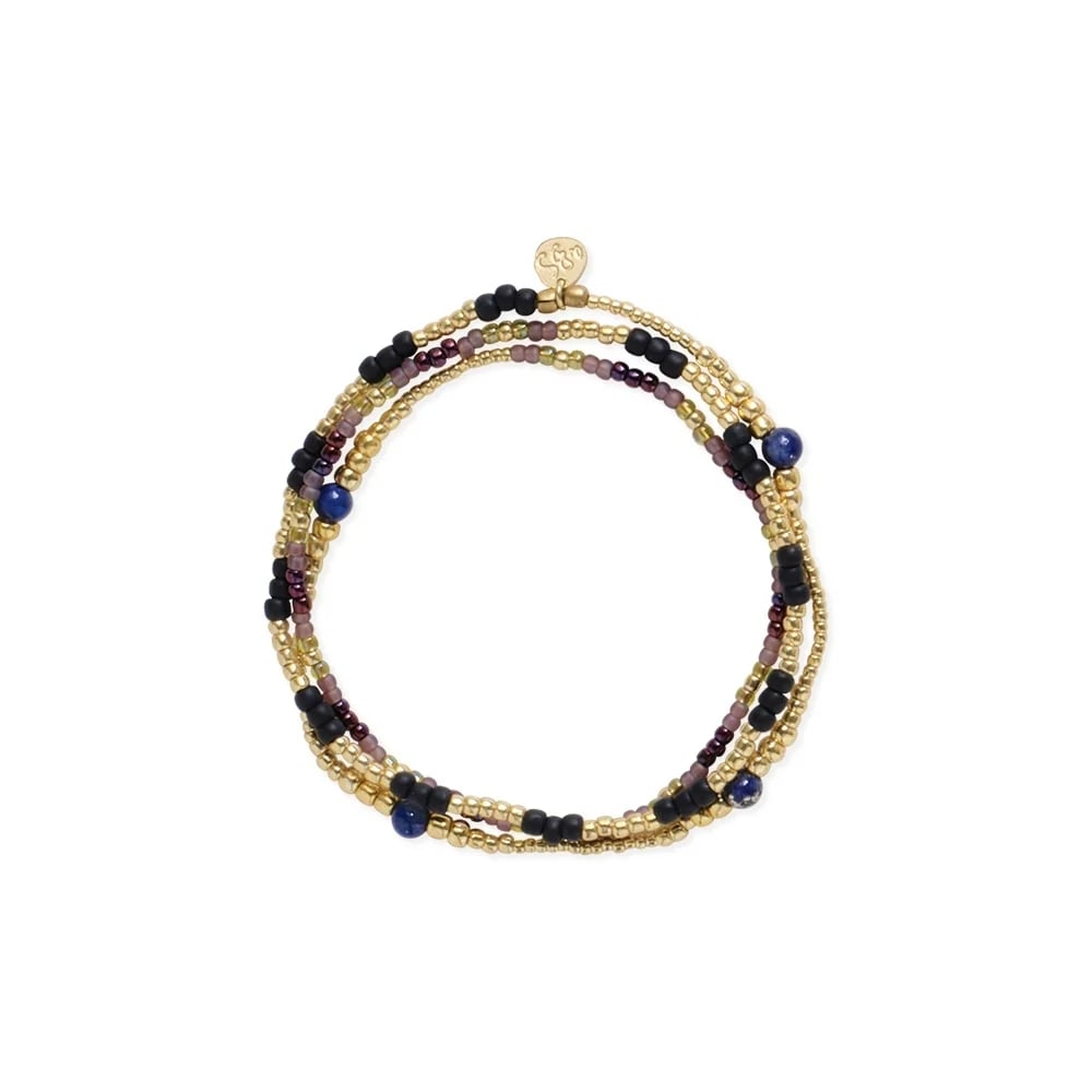 Balanced Lapis Lazuli Armband – Goudkleurig