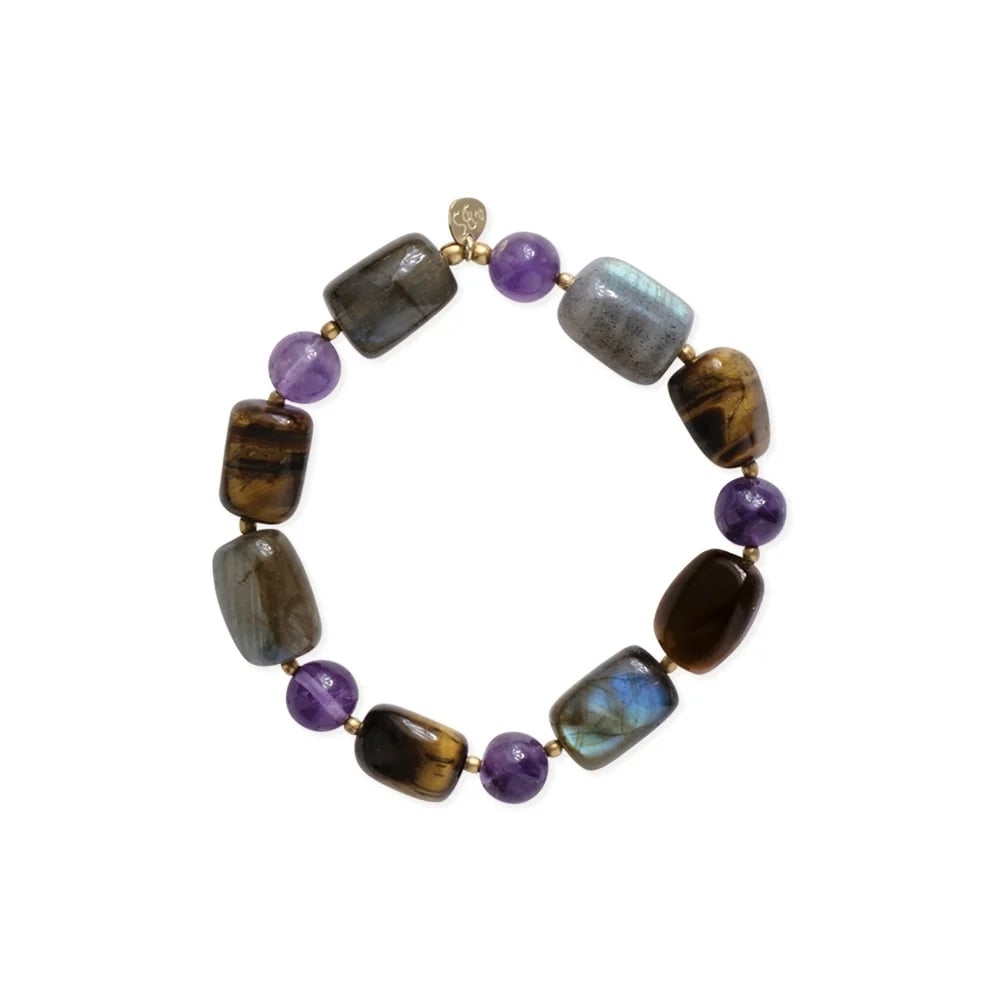 Outspoken Amethist Armband – Goudkleurig