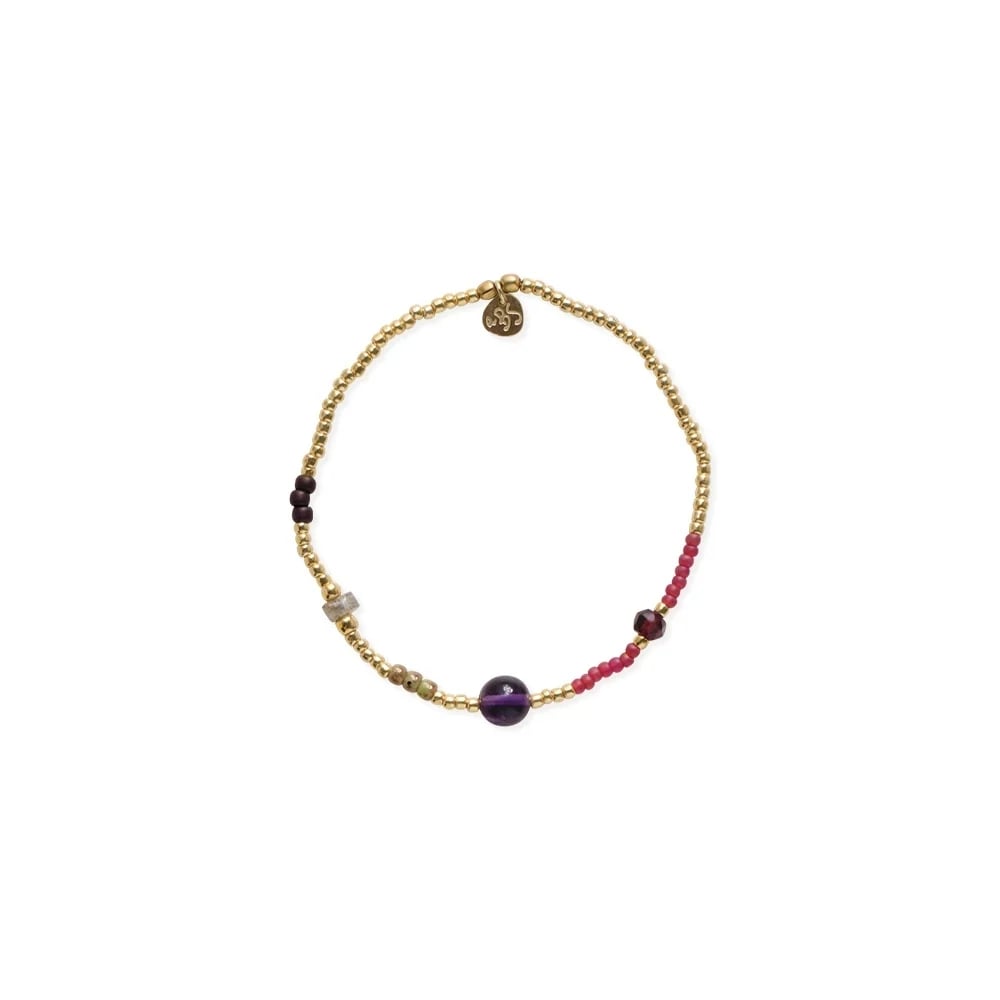 Amuse Amethist Armband goudkleurig – Goudkleurig