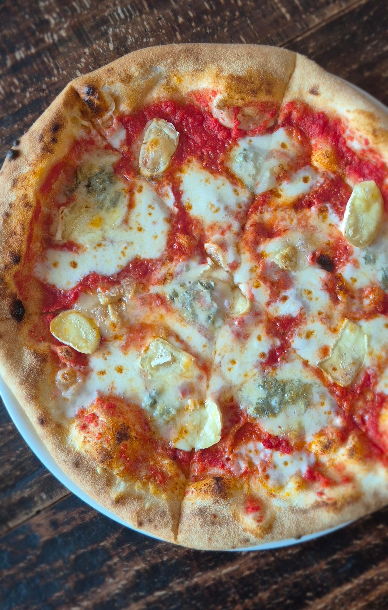 Pizza s česnekovou pastou a gorgonzolou – Pizzerie Miciano