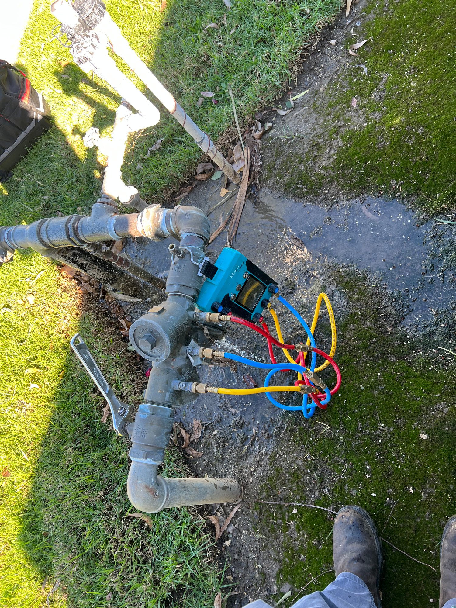 Backflow preventer installation at residential property