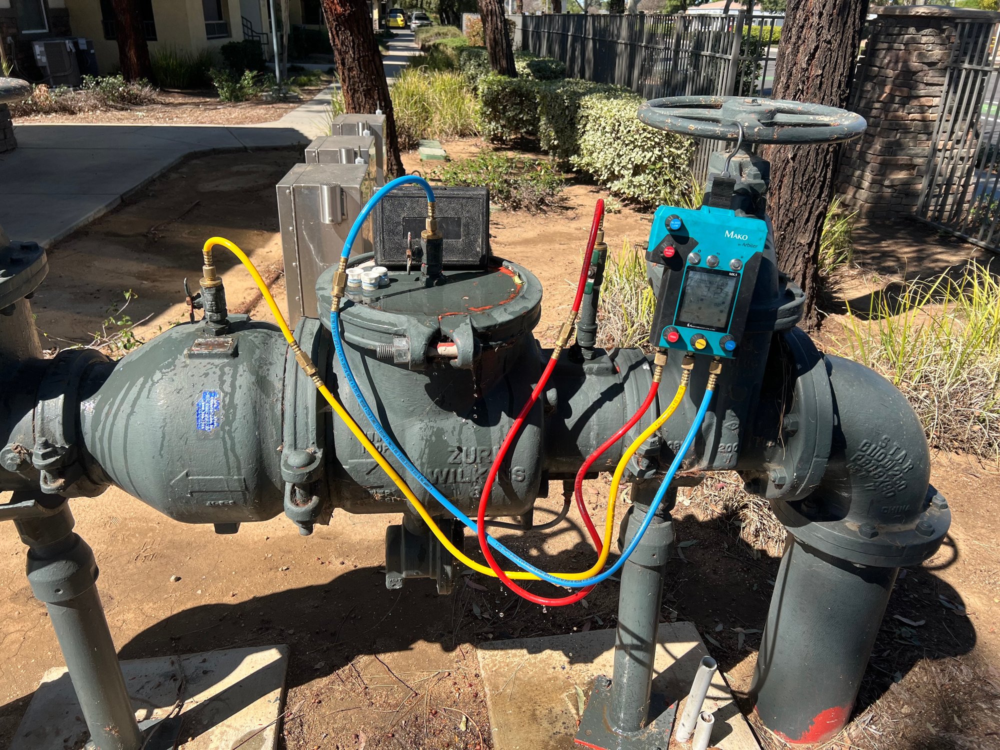 Large Zurn Wilkins assembly during annual compliance test