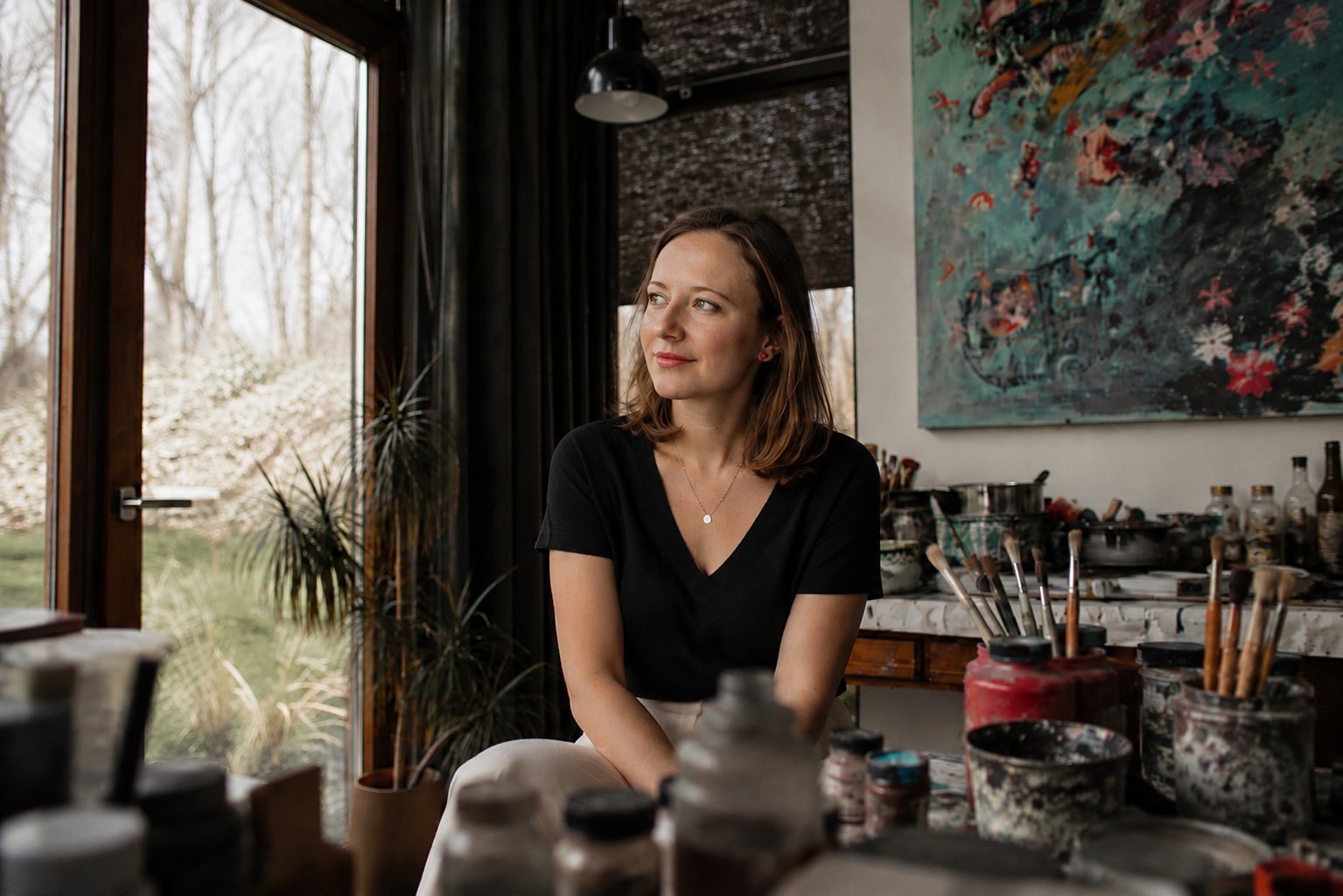 Artist in studio