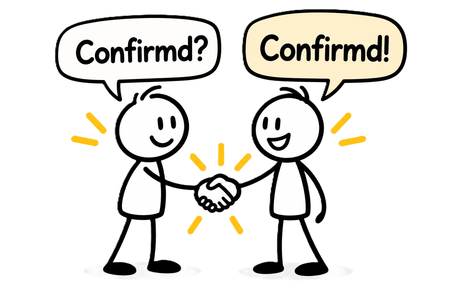 Confirmd handshake celebration
