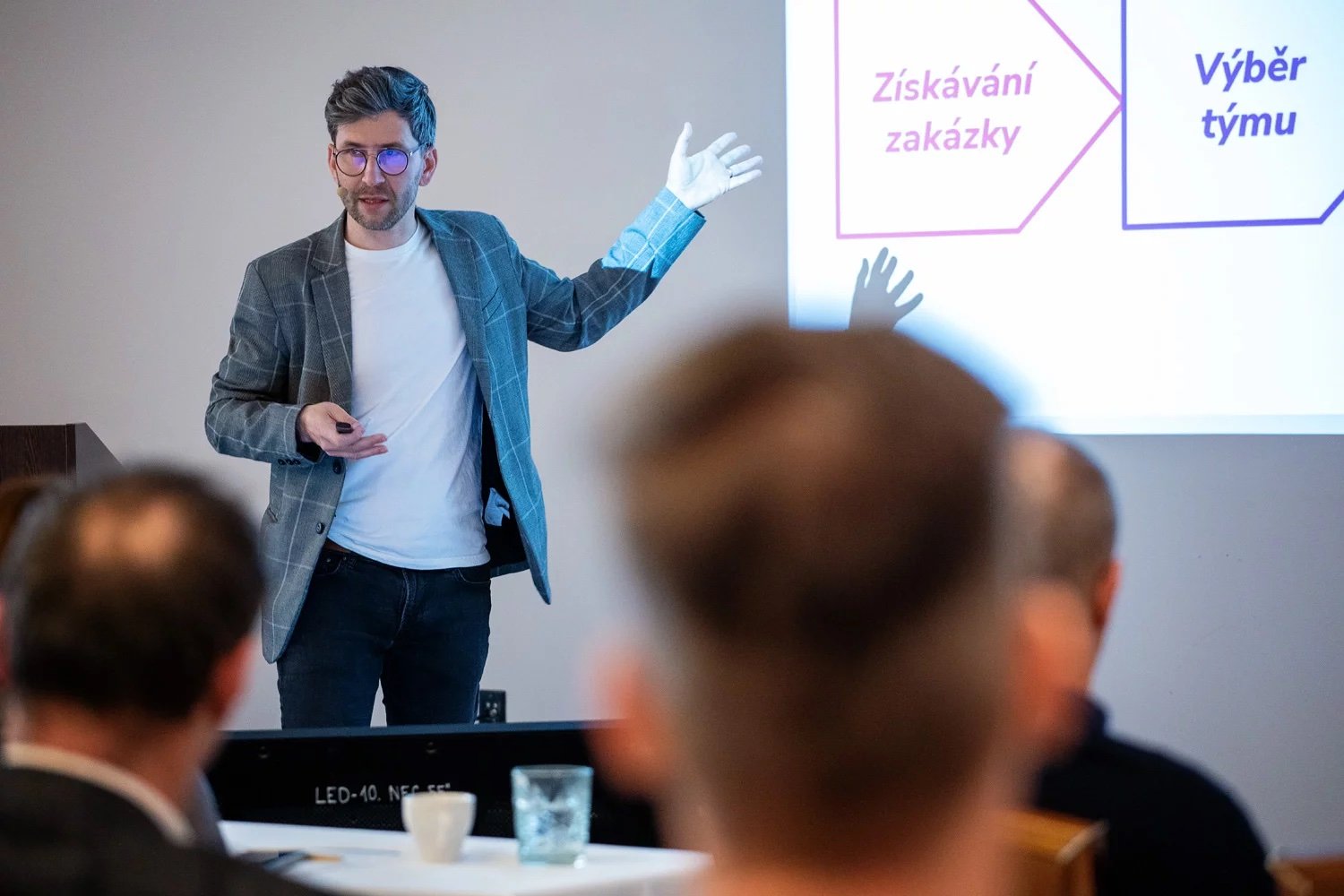 Jakub Michl na přednášce — AI workshop
