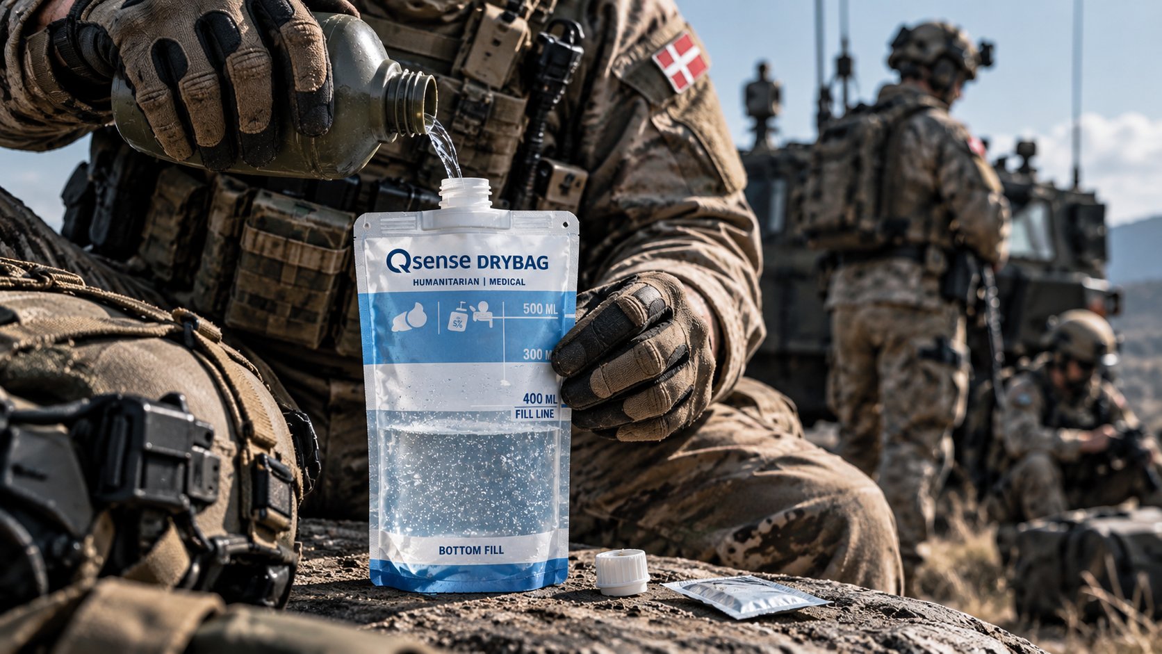 Drybag spout-pose til blanding og anvendelse i felten