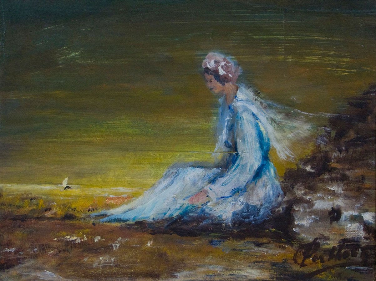 Dame nabij het strand