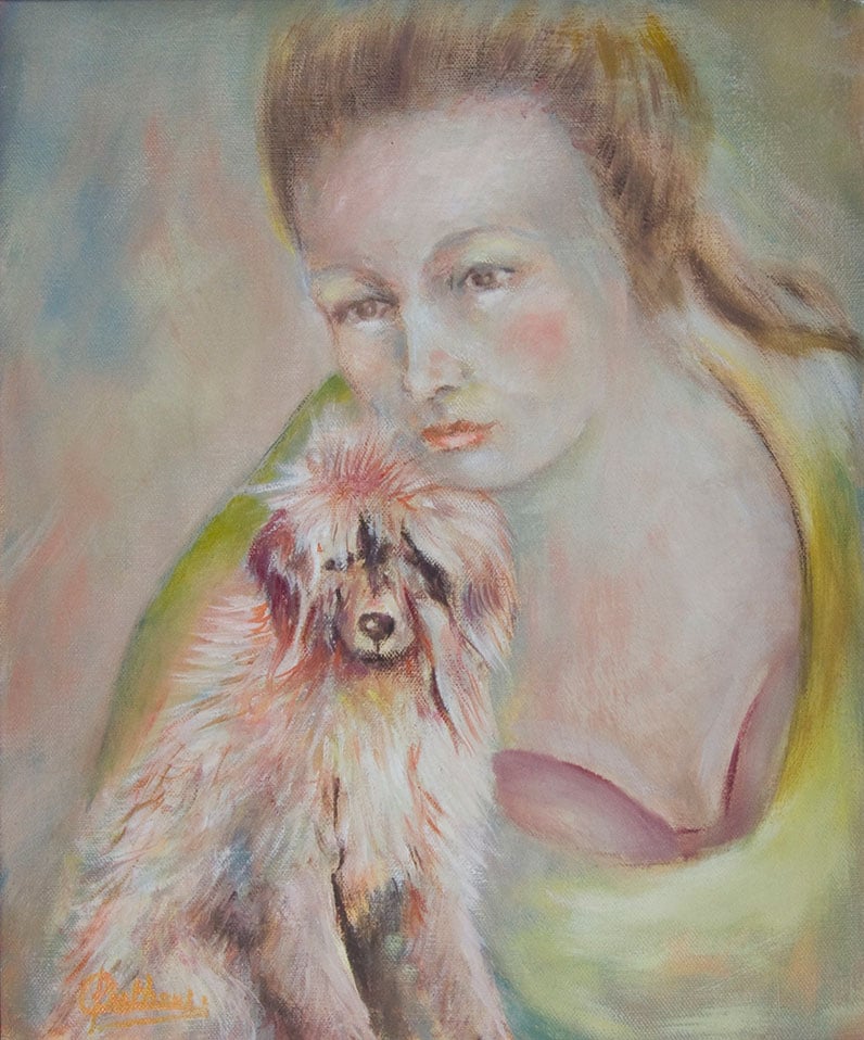 Vrouwtje met hondje