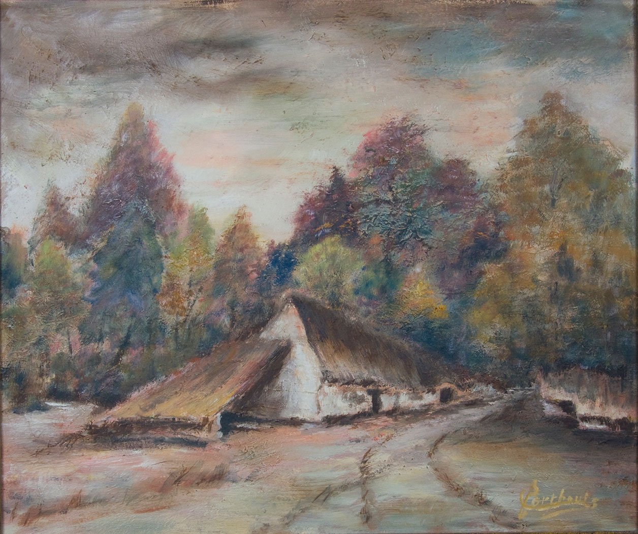 Boerderij tegen bos