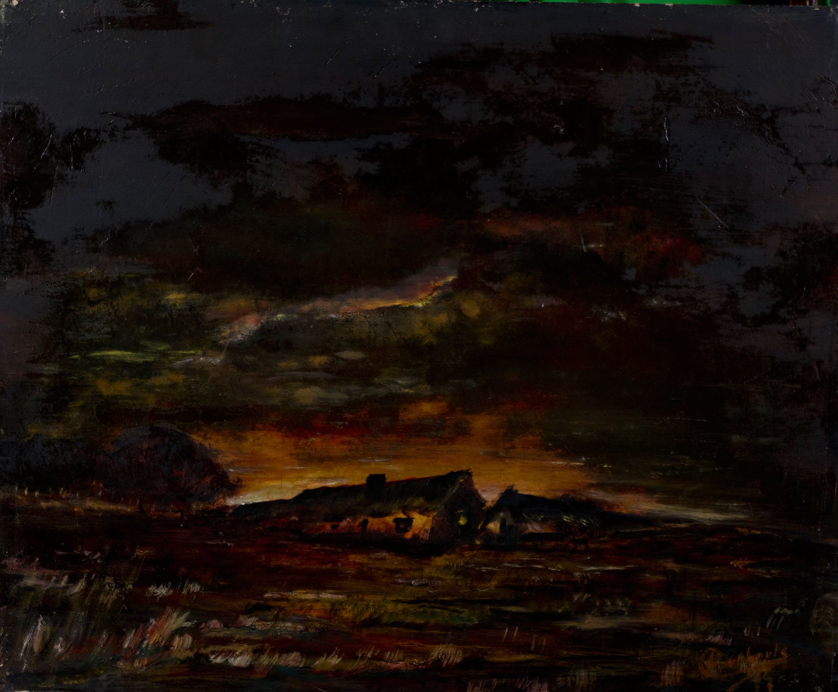 Boerderij in de nacht