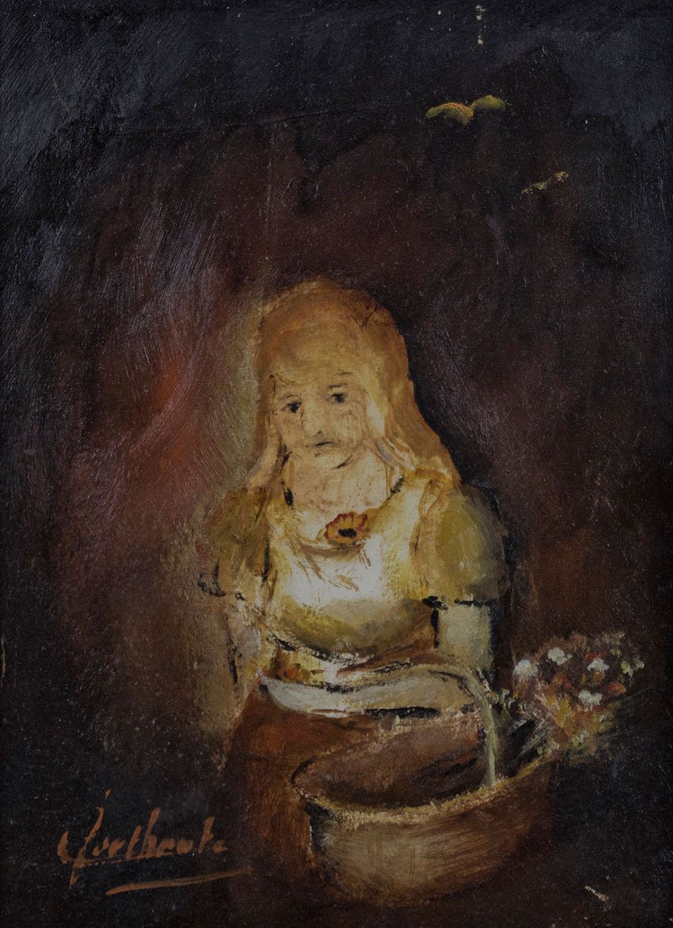 Bloemenmeisje met mandje