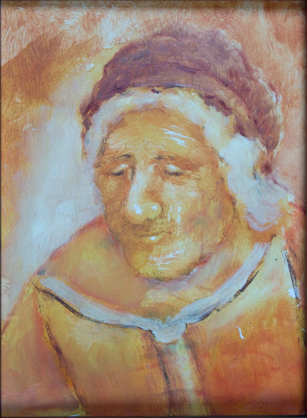 Oud vrouwtje met boek