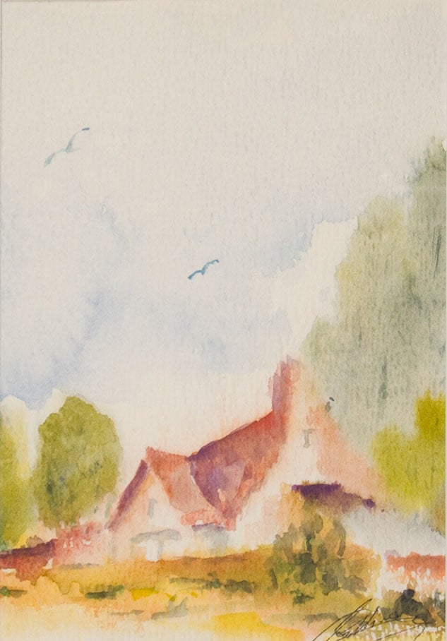 Huisje aan treurwilg