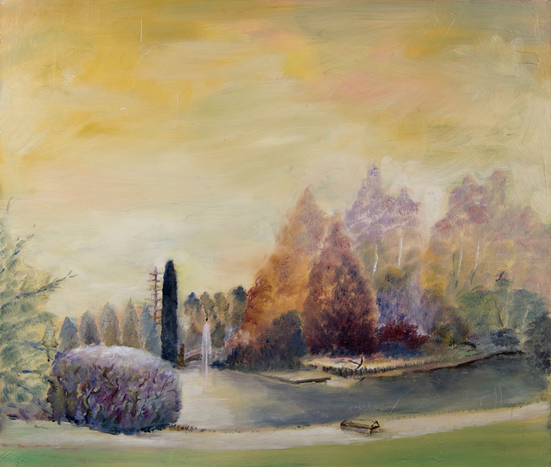 Verzorgd park met fontein