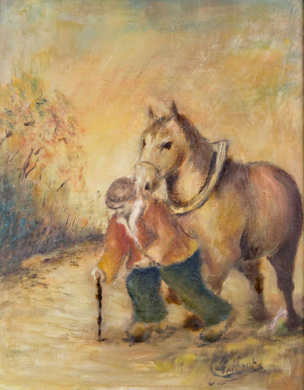 Man met trekpaard