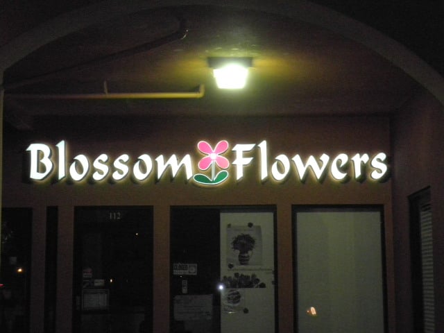 Flower store lighted channel letter sign — OC Sign Company