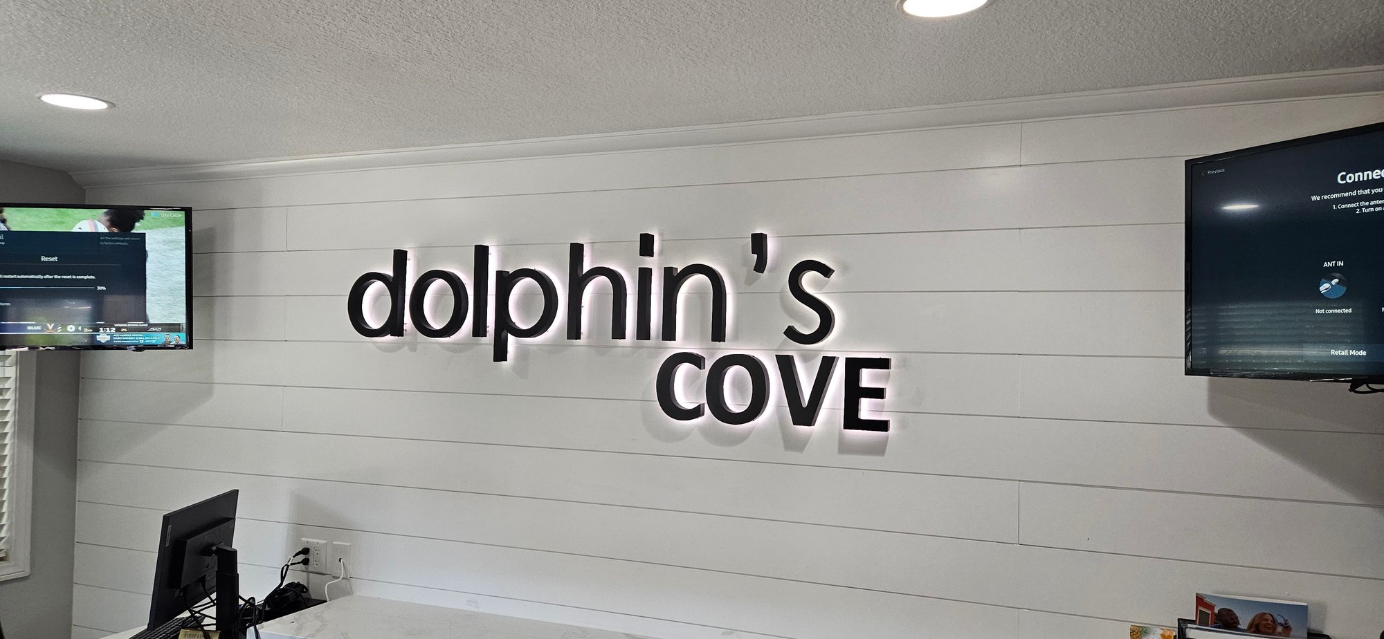 Professional lobby / reception sign installation project by Anaheim Signs serving Orange County CA