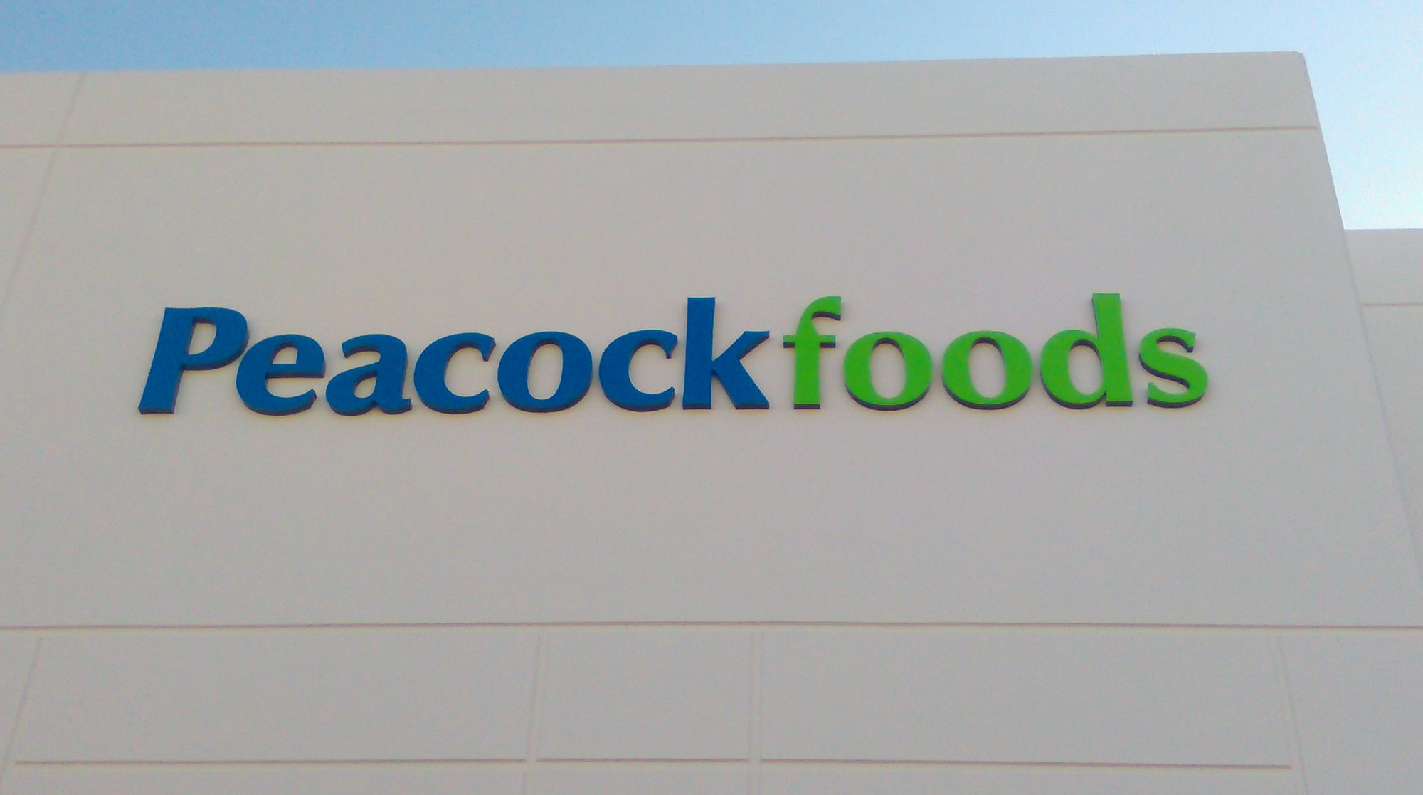 White flat-cut dimensional letters on commercial building facade