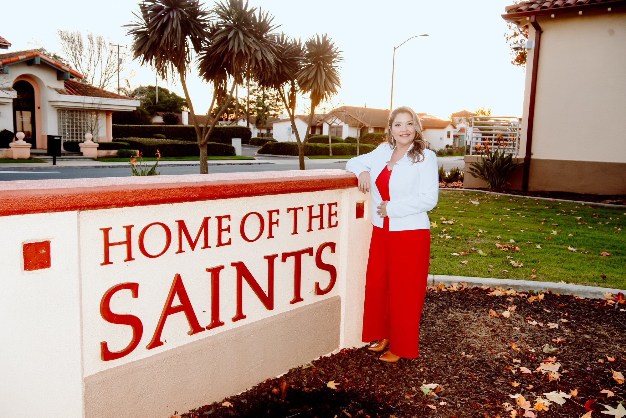Santa Maria High School Home of the Saints sign