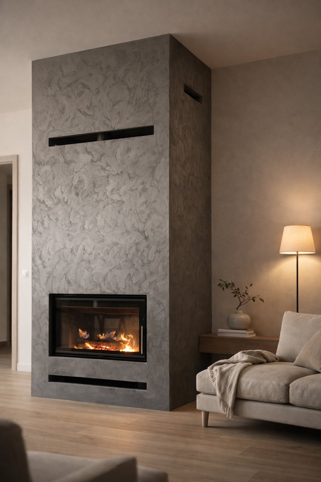 Stěrka na krbu – Brno