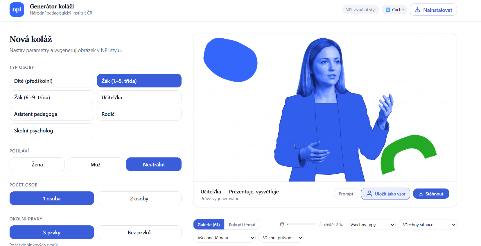 Generátor koláží pro e-learning