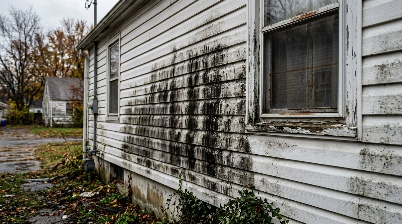 Siding before cleaning