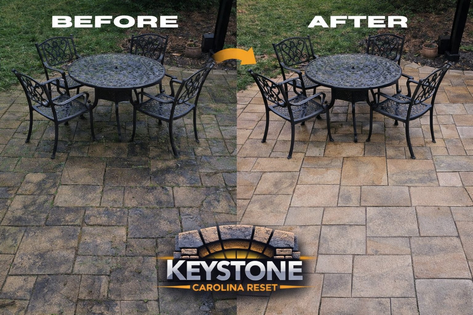 Patio Cleaning — Before & After