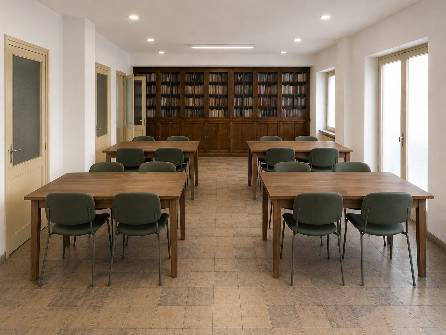 Sala de estudio de la residencia femenina del Colegio Mayor San Juan Evangelista