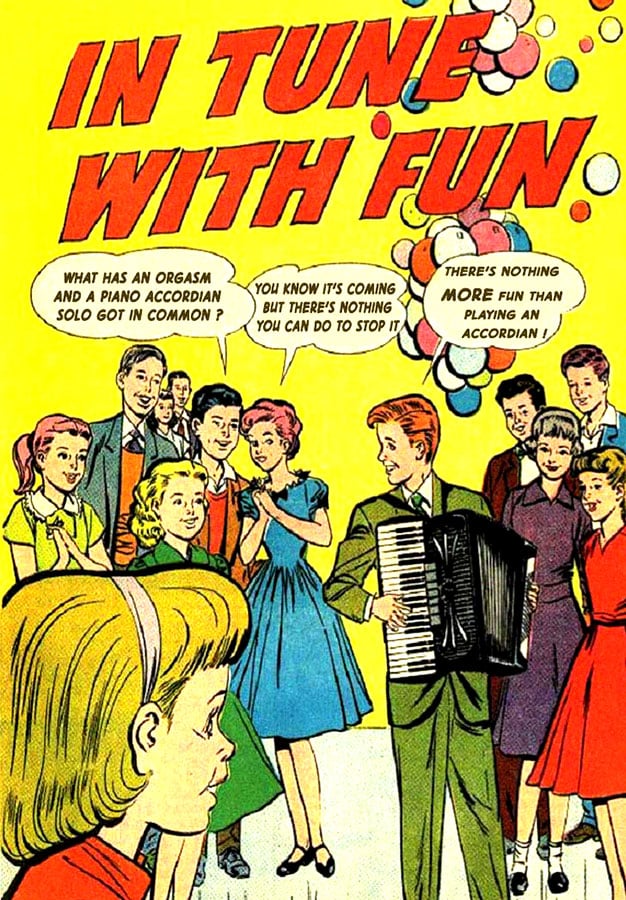 Accordian 1 — Musictoons cartoon by Peter Gillies