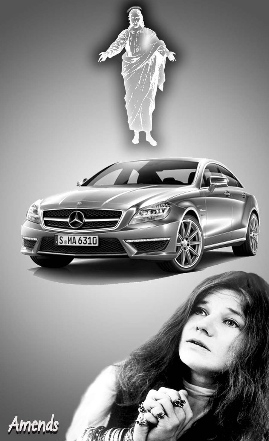 Janis Mercedes Benz — Musictoons cartoon by Peter Gillies